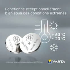 Pile au lithium CR2025 Varta, lot de 5