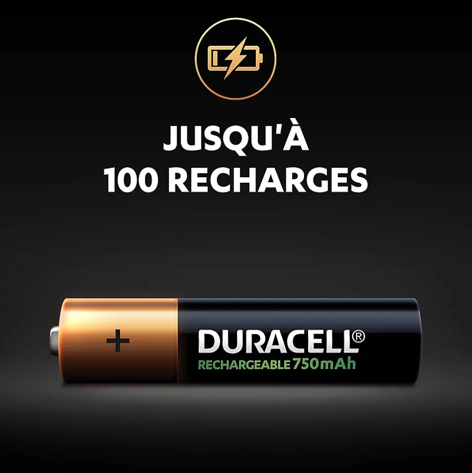 Pile rechargeable AAA (LR03) Duracell 750Mah, lot de 4