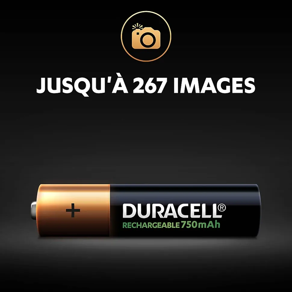 Pile rechargeable AAA (LR03) Duracell 750Mah, lot de 4