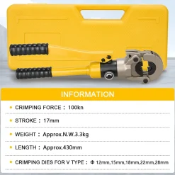 Pince à Sertir Multicouche (100kn), Pour Raccords sur Tubes: V12, V15, V18, V22, V28