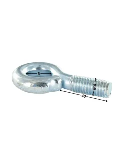 Piton Métaux M4X40 Diamètre Oeil 6 Acier zingué - 30 pièces