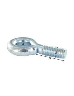 Piton Métaux M4X20 Diamètre Oeil 6 Acier zingué - 10 pièces