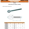 Piton Métaux M8X100 Diamètre Oeil 10 à 12 Acier zingué - 1 pièce