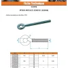 Piton Métaux M8X50 Diamètre Oeil 10 à 12 Acier zingué - 1 pièce