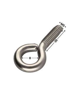 Piton Métaux M5X30 Oeil 8 Inox A2 - 1 pièce