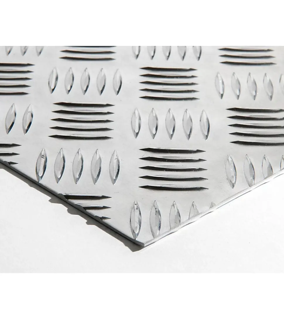 Plaque Aluminium Strié, ép. 2/3mm, Hauteur 35cm x Largeur 100cm
