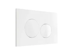 Plaque de commande pour WC avec double touche - Blanche - OPULUS