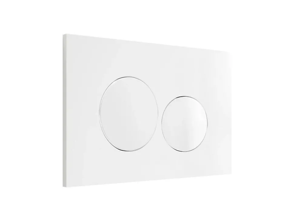 Plaque de commande pour WC avec double touche - Blanche - OPULUS