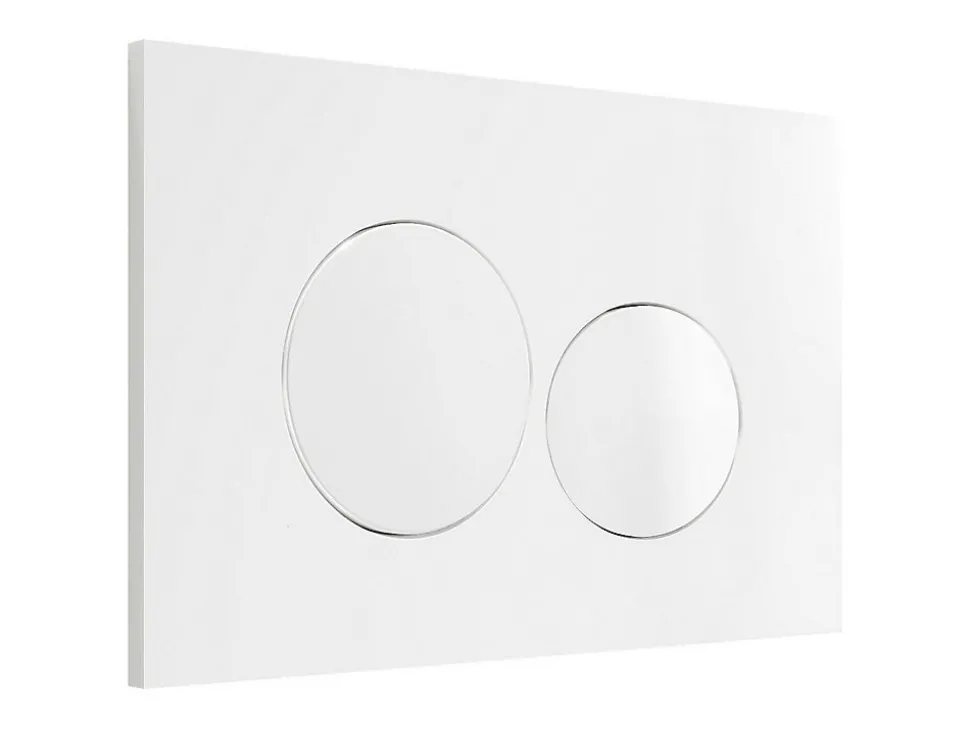 Plaque de commande pour WC avec double touche - Blanche - OPULUS