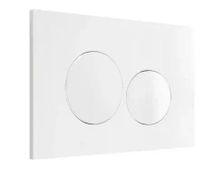 Plaque de commande pour WC avec double touche - Blanche - OPULUS