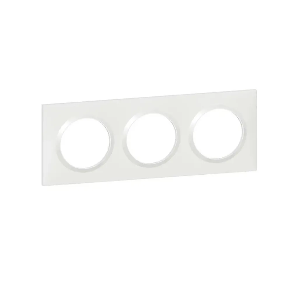Plaque de finition blanche triple Legrand Dooxie