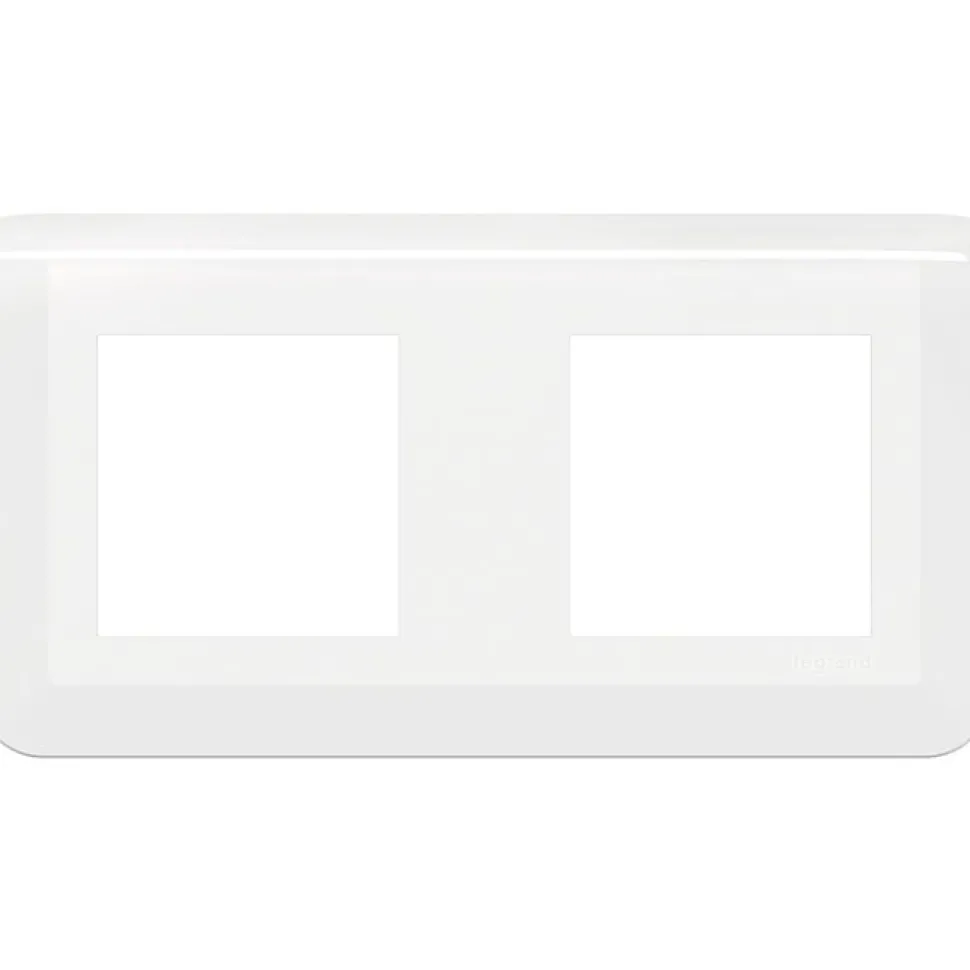 Plaque de finition horizontale compartimentée Mosaic Legrand - 2x2 modules - Blanc
