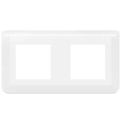 Plaque de finition horizontale compartimentée Mosaic Legrand - 2x2 modules - Blanc