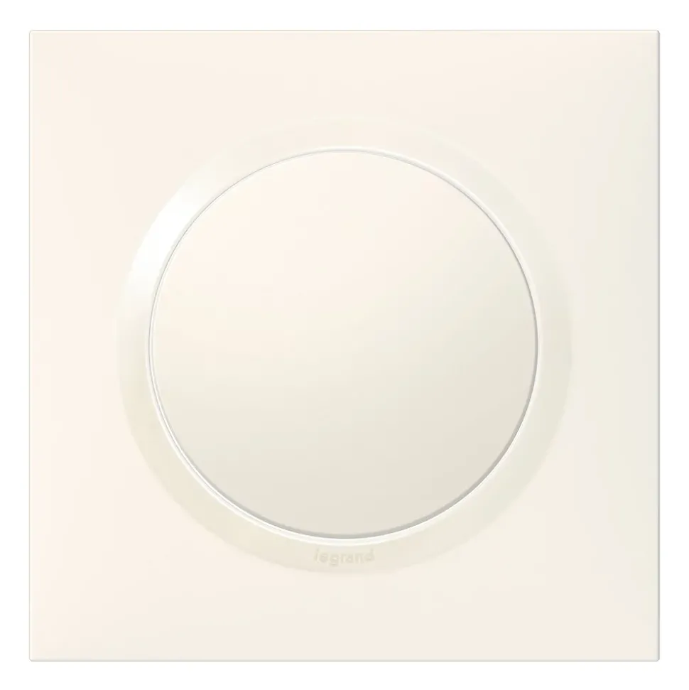 Plaque de finition 1 poste Legrand Dooxie 6 009 01 coloris blanc l.87 x P.10 x H.87 mm