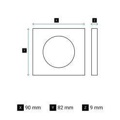 Plaque de finition 1 poste Legrand Céliane CP0121 coloris noir mat l.90 x P.9 x H.82 mm