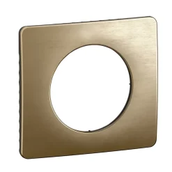 Plaque de finition 1 poste Legrand Céliane CP1621 coloris bronze satiné l.90 x P.9 x H.82 mm