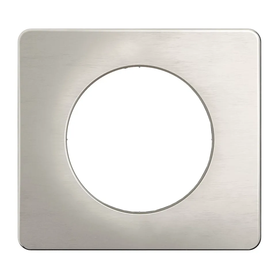 Plaque de finition 1 poste Legrand Céliane CP1721 coloris aluminium satiné l.90 x P.9 x H.82 mm