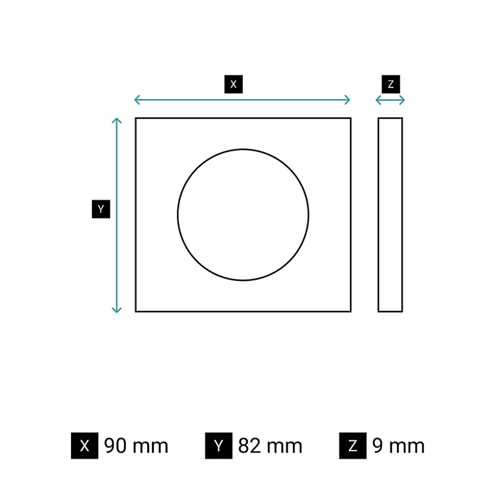 Plaque de finition 1 poste Legrand Céliane CP1221 coloris laiton satiné l.90 x P.9 x H.82 mm