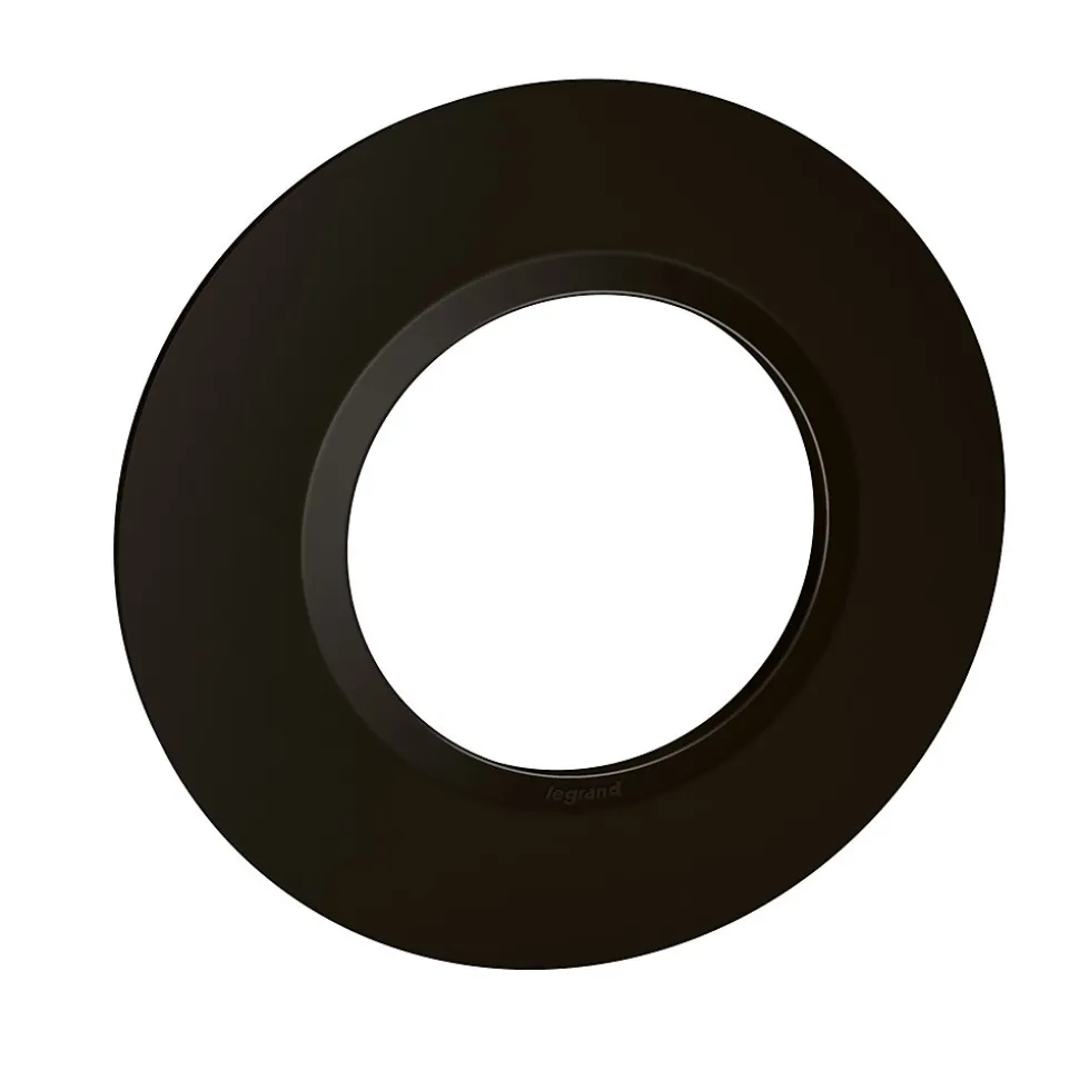 Plaque de finition 1 poste Legrand Dooxie 6 009 76 coloris noir velours l.100 x P.10 x H.100 mm