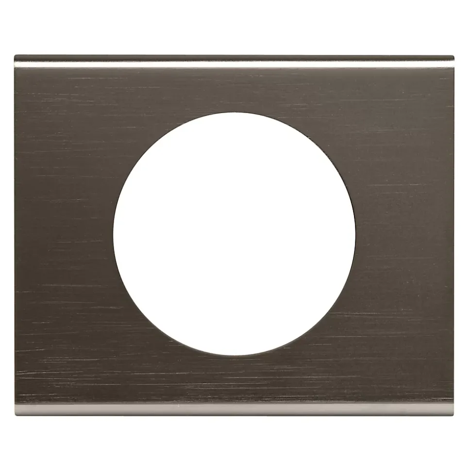 Plaque de finition 1 poste Legrand Céliane 0 690 31 coloris black nickel l.100 x P.8,5 x H.83 mm