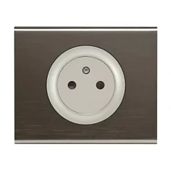Plaque de finition 1 poste Legrand Céliane 0 690 31 coloris black nickel l.100 x P.8,5 x H.83 mm