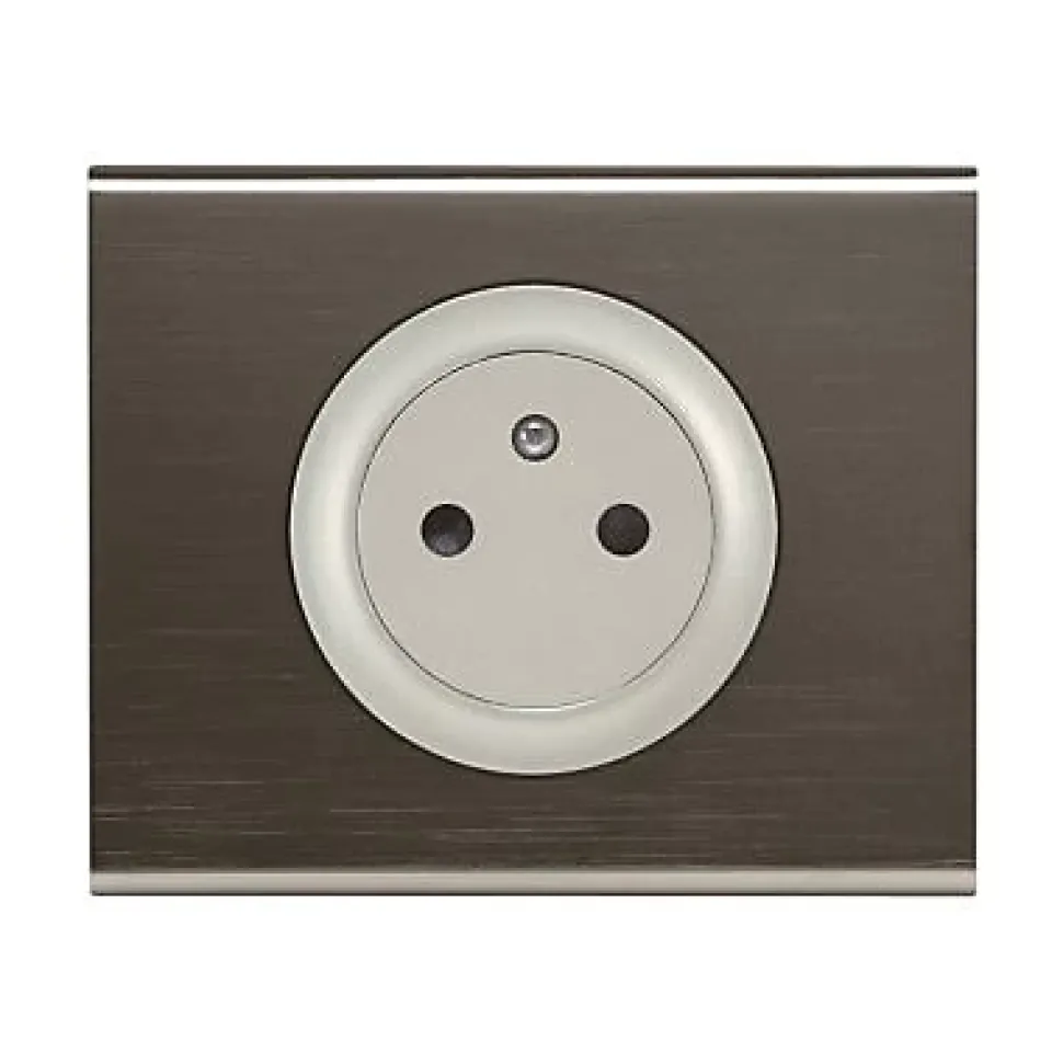 Plaque de finition 1 poste Legrand Céliane 0 690 31 coloris black nickel l.100 x P.8,5 x H.83 mm