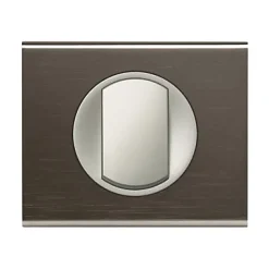Plaque de finition 1 poste Legrand Céliane 0 690 31 coloris black nickel l.100 x P.8,5 x H.83 mm