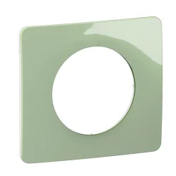 Plaque de finition 1 poste Legrand Céliane CP0521 coloris vert céladon l.90 x P.9 x H.82 mm