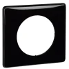 Plaque de finition 1 poste Legrand Céliane 0 988 26 coloris laqué noir l.90 x P.8,5 x H.82 mm