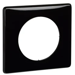 Plaque de finition 1 poste Legrand Céliane 0 988 26 coloris laqué noir l.90 x P.8,5 x H.82 mm