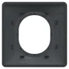 Plaque de finition 1 poste Schneider Electric Ovalis S340702G coloris anthracite avec liseré argent chromé l.87 x P.10 x H.87 mm
