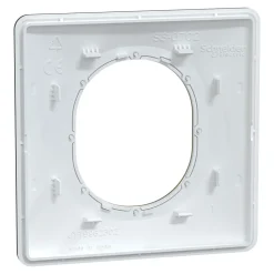 Plaque de finition 1 poste Schneider Electric Ovalis S340702E coloris anthracite avec liseré laiton l.87 x P.10 x H.87 mm
