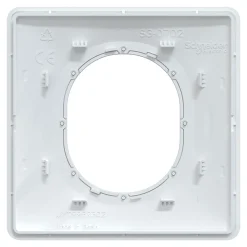 Plaque de finition 1 poste Schneider Electric Ovalis S340702E coloris anthracite avec liseré laiton l.87 x P.10 x H.87 mm