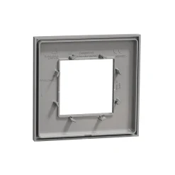Plaque de finition 1 poste Schneider Electric Unica Déco Essentielle NU600224 coloris gris clair l.88,6 x P.10,25 x H.85 mm