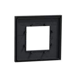 Plaque de finition 1 poste Schneider Electric Unica Déco Essentielle NU600254 coloris anthracite l.88,6 x P.10,25 x H.85 mm