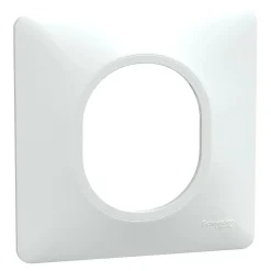 Plaque de finition 1 poste Schneider Electric Ovalis S320702 coloris blanc l.87 x P.10 x H.87 mm