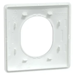 Plaque de finition 1 poste Schneider Electric Ovalis S320702 coloris blanc l.87 x P.10 x H.87 mm