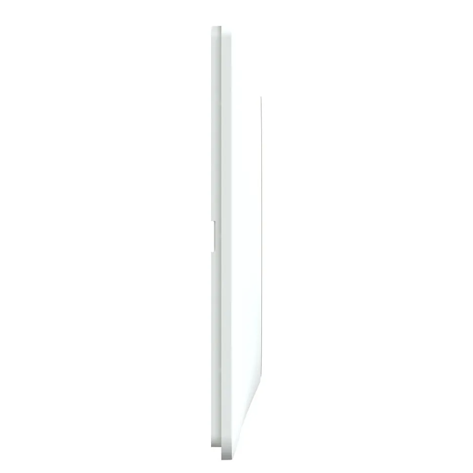 Plaque de finition 1 poste Schneider Electric Ovalis S320702D coloris blanc avec liseré laiton l.87 x P.10 x H.87 mm