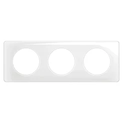 Plaque de finition 3 postes Legrand Céliane CP0023 coloris blanc émaillé l.232 x P.9 x H.82 mm