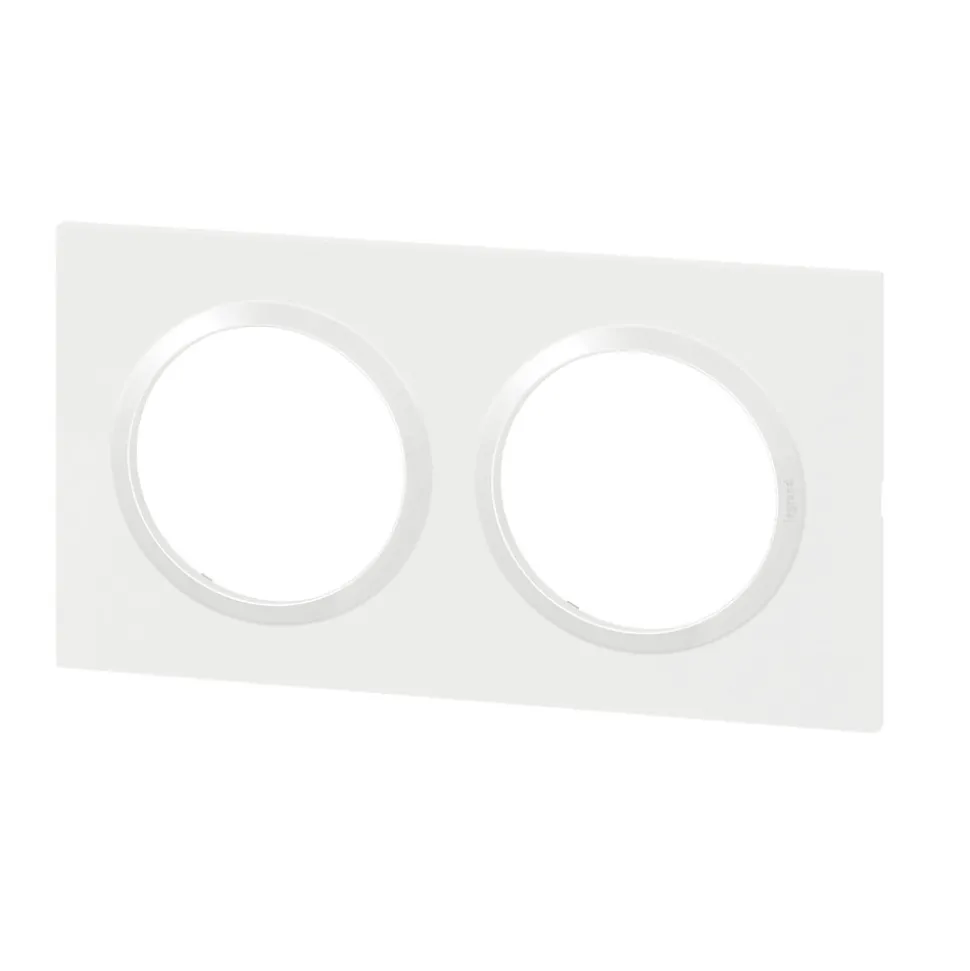 Plaque de finition 2 postes Legrand Dooxie 6 009 02 coloris blanc l.158 x P.10 x H.87 mm