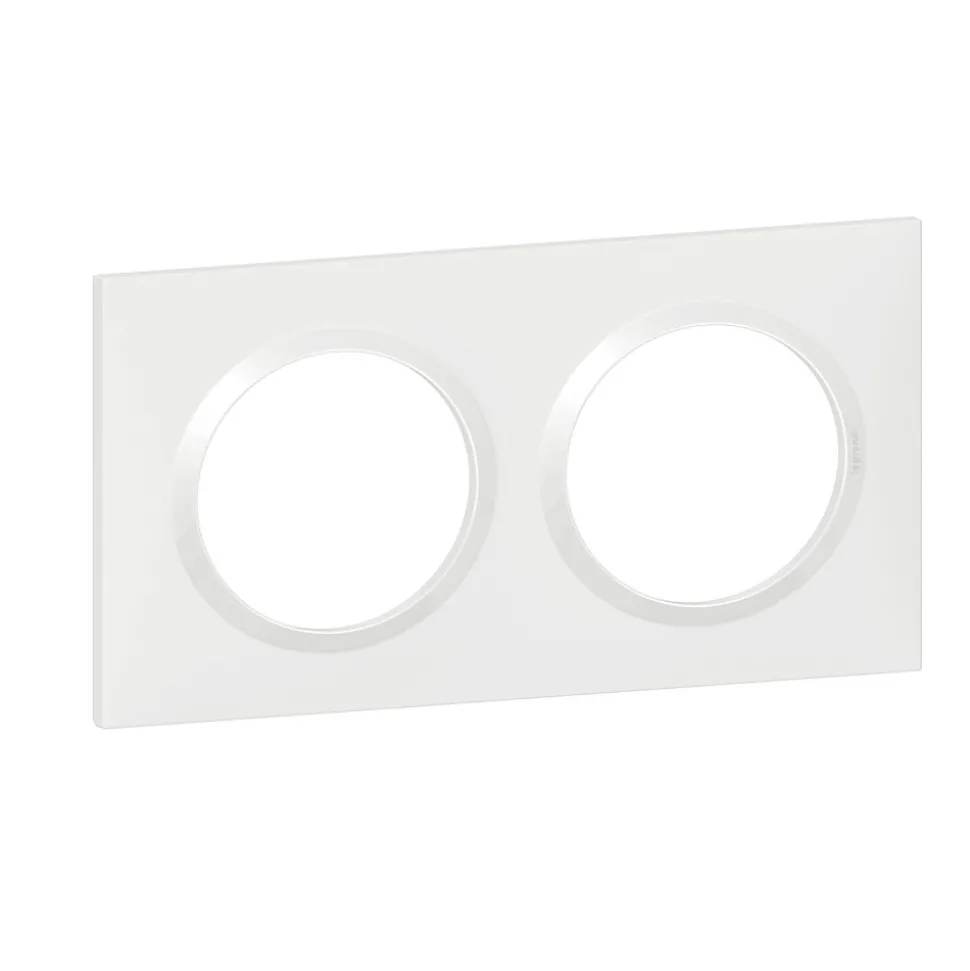 Plaque de finition 2 postes Legrand Dooxie 6 009 02 coloris blanc l.158 x P.10 x H.87 mm