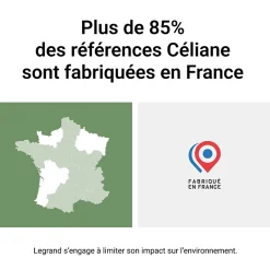 Plaque de finition 2 postes Legrand Céliane CP0022 coloris blanc émaillé l.161 x P.9 x H.82 mm