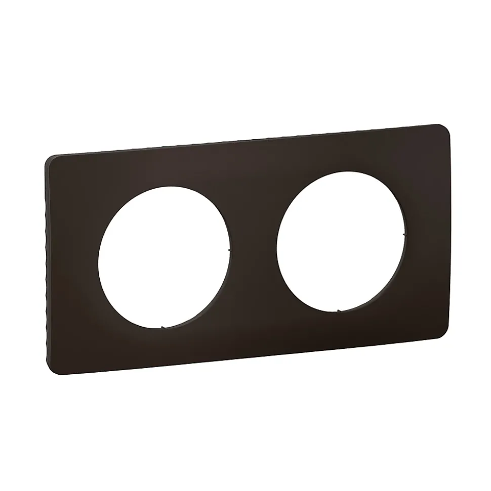 Plaque de finition 2 postes Legrand Céliane CP0122 coloris noir mat l.161 x P.9 x H.82 mm