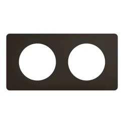 Plaque de finition 2 postes Legrand Céliane CP0122 coloris noir mat l.161 x P.9 x H.82 mm
