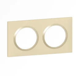 Plaque de finition 2 postes Legrand Dooxie 6 008 12 coloris dune mat avec bague dune brillante l.158 x P.10 x H.87 mm