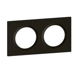 Plaque de finition 2 postes Legrand Dooxie 6 008 62 coloris noir velours l.158 x P.10 x H.87 mm
