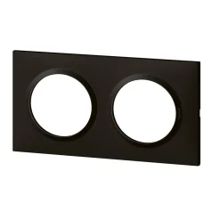 Plaque de finition 2 postes Legrand Dooxie 6 008 62 coloris noir velours l.158 x P.10 x H.87 mm