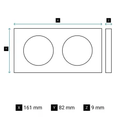 Plaque de finition 2 postes Legrand Céliane CP0622 coloris blanc relief l.161 x P.9 x H.82 mm