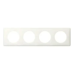 Plaque de finition 4 postes Legrand Céliane 0 988 99 coloris laqué blanc l.303 x P.8,5 x H.82 mm