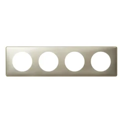 Plaque de finition 4 postes Legrand Céliane 0 689 04 coloris titane l.303 x P.8,5 x H.82 mm